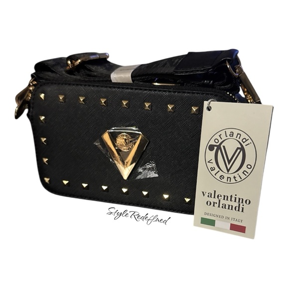 NWT Valentino Orlandi Studded Crossbody Camera Bag